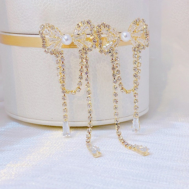 Needle Elegant Tassel Advanced Simple Thin Earrings