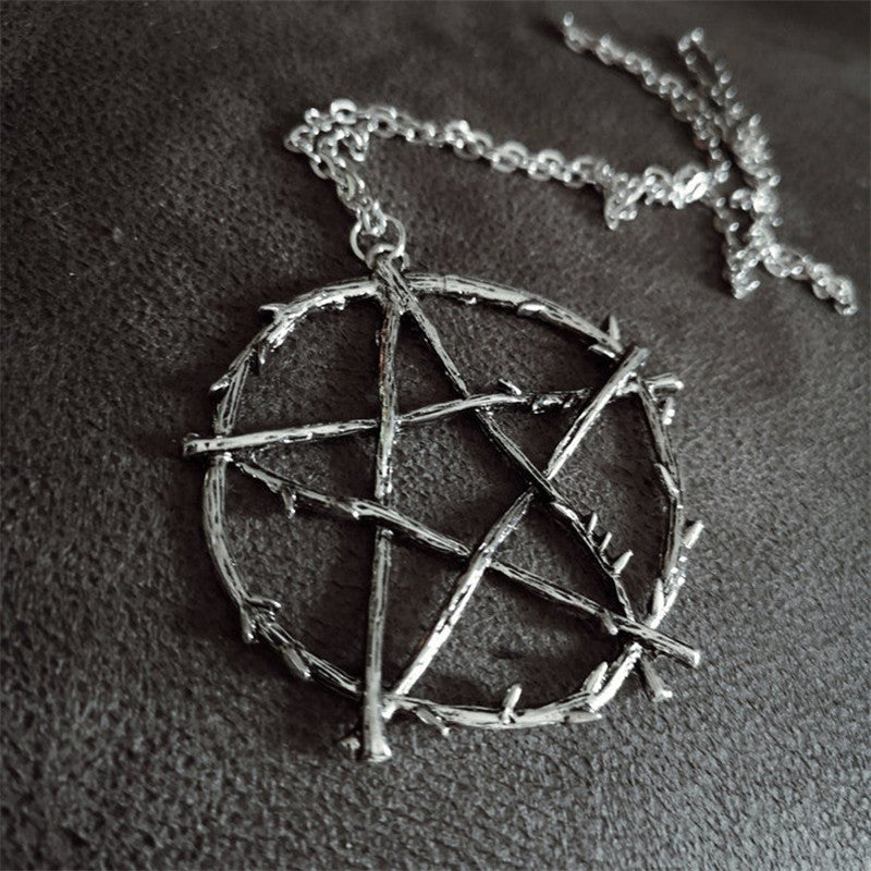 Vintage Geometric Evil Power Mark Logo Necklaces