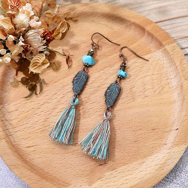 Tribe Ethnic Style Long Fringe Holiday Trip Earrings