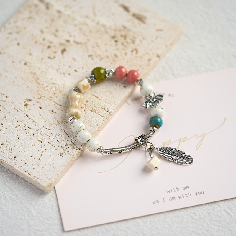 Ceramic Woven Chinese Style Fresh Ancient Beaded Bracelets
