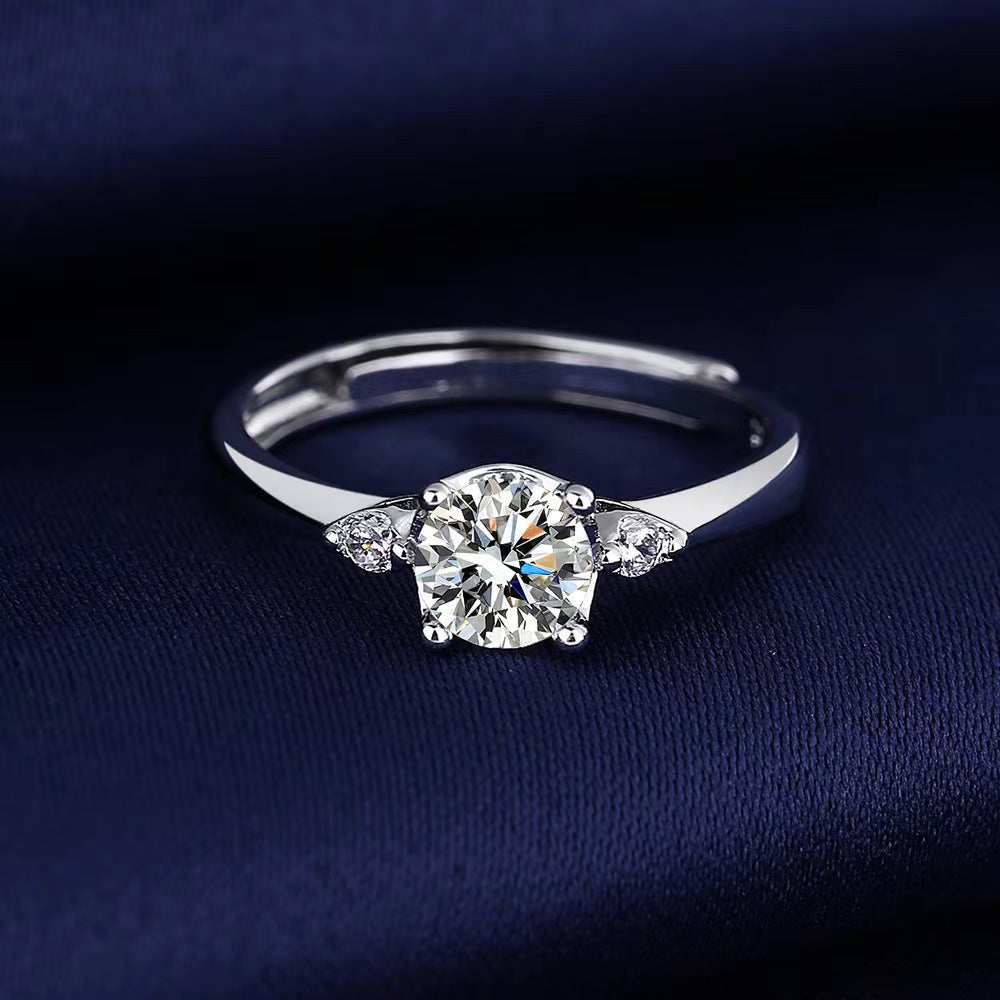 Live Broadcast Sier Moissanite Female Karat Rings