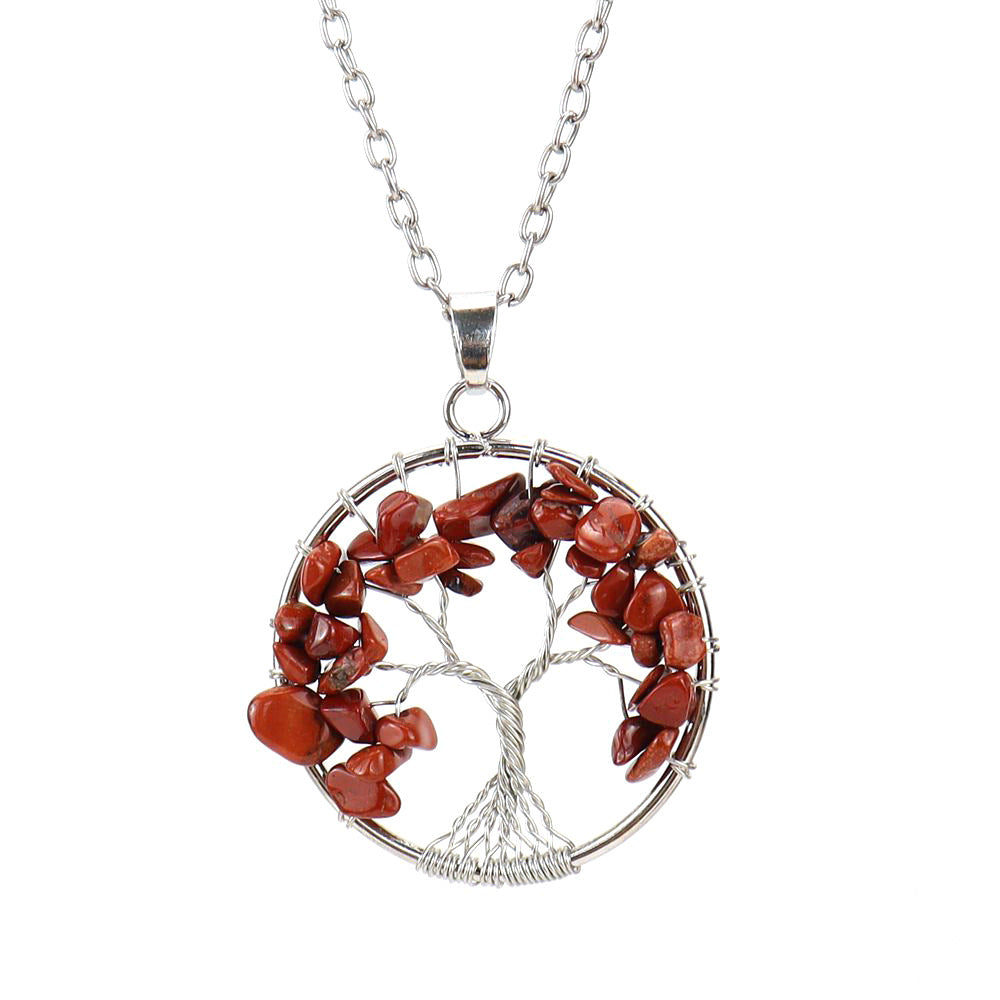 Handmade Winding Colorful Crystal Gravel Tree Root Necklaces