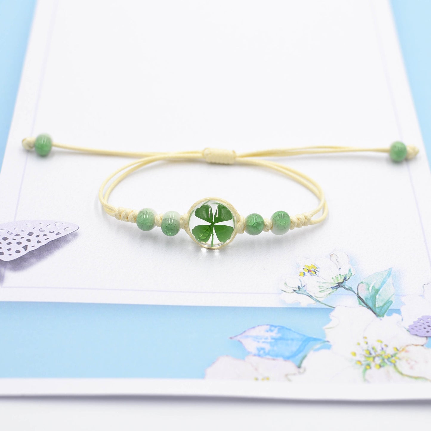 Ornament Four-leaf Clover Scenic Spot Dried Flower Bracelets