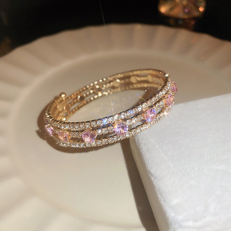 Women's Light Luxury High-grade Zircon Bangle Niche Bracelets