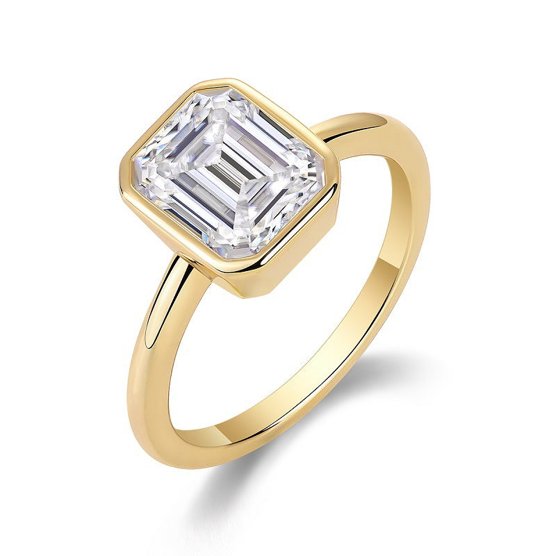 Golden Simple Style Sier Female Niche Rings