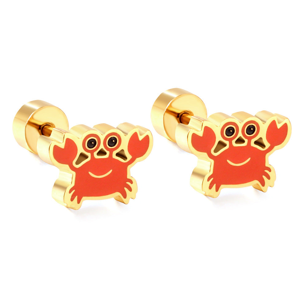 Women's Personality Cute Rabbit Stainless Steel Style Earrings