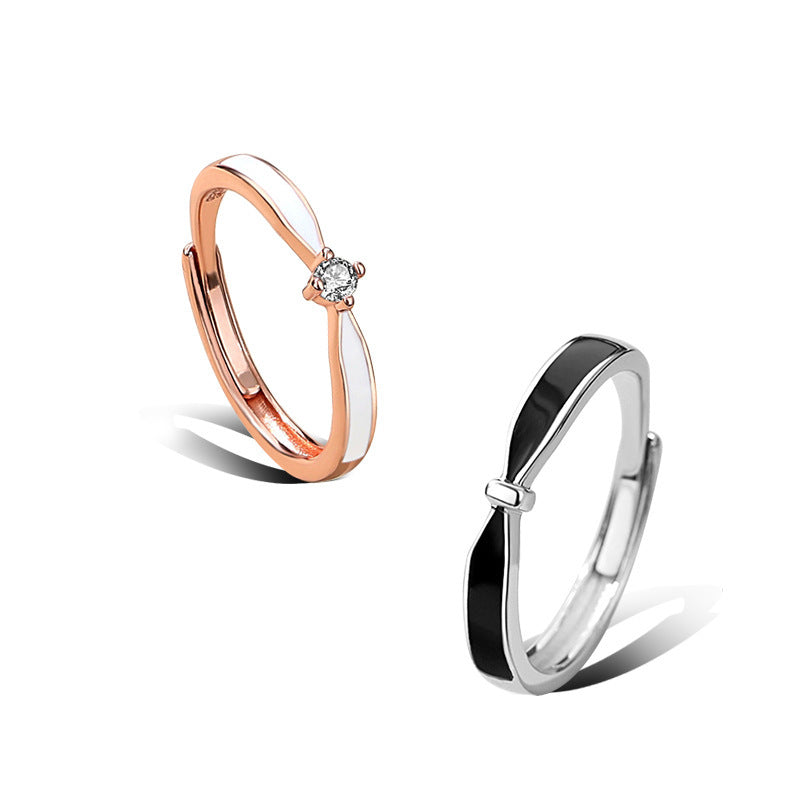 Pair Design Simple Light Luxury Long-distance Rings