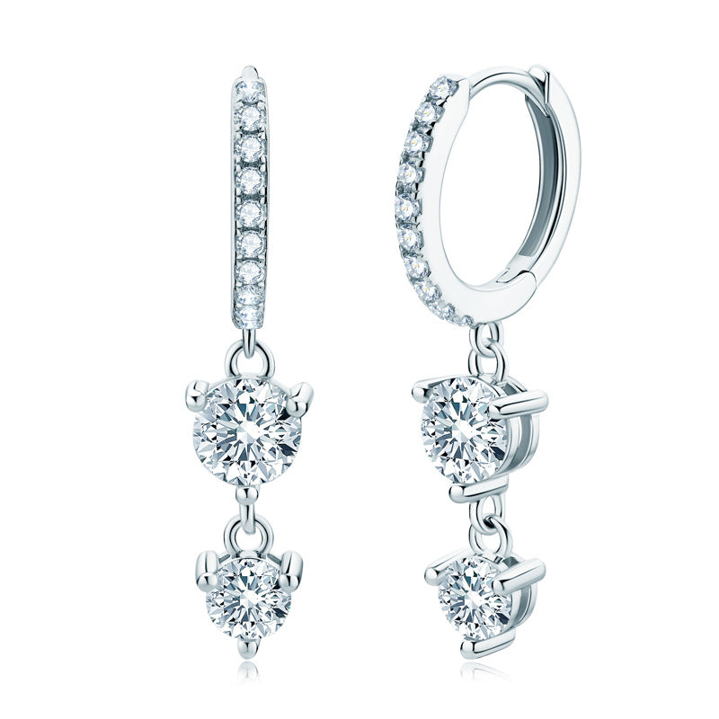 Stylish Women's Double Moissanite Light Luxury Rings