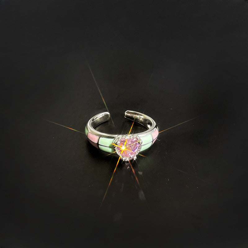 Colored Drip Glaze Cold Sweet Cool Popular Rings