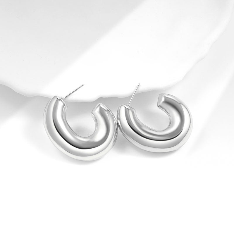 Shaped Tube Exaggerated Style Light Luxury Fashion Simple Niche Earrings