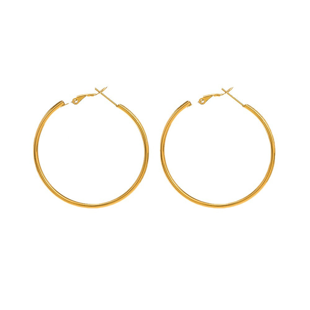 Popular Stainless Steel Round Personality Fashion Earrings