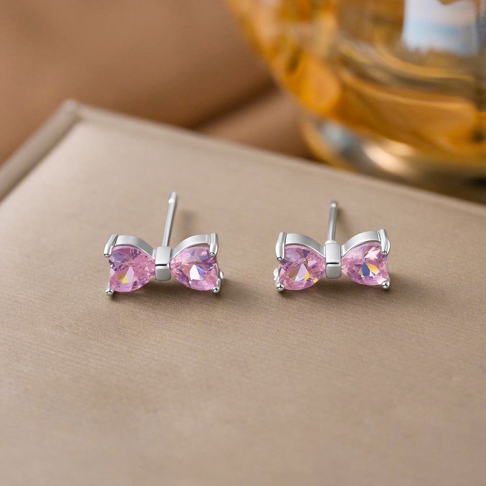 Simple Cute Bow Zircon Fashion Minimalist Jewelry Set