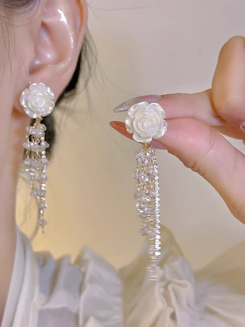 Women's Diamond Butterfly Tassel Romantic Design Style Earrings