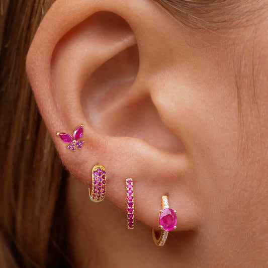 Women's Gold Diamond Butterfly Fashion Style Earrings