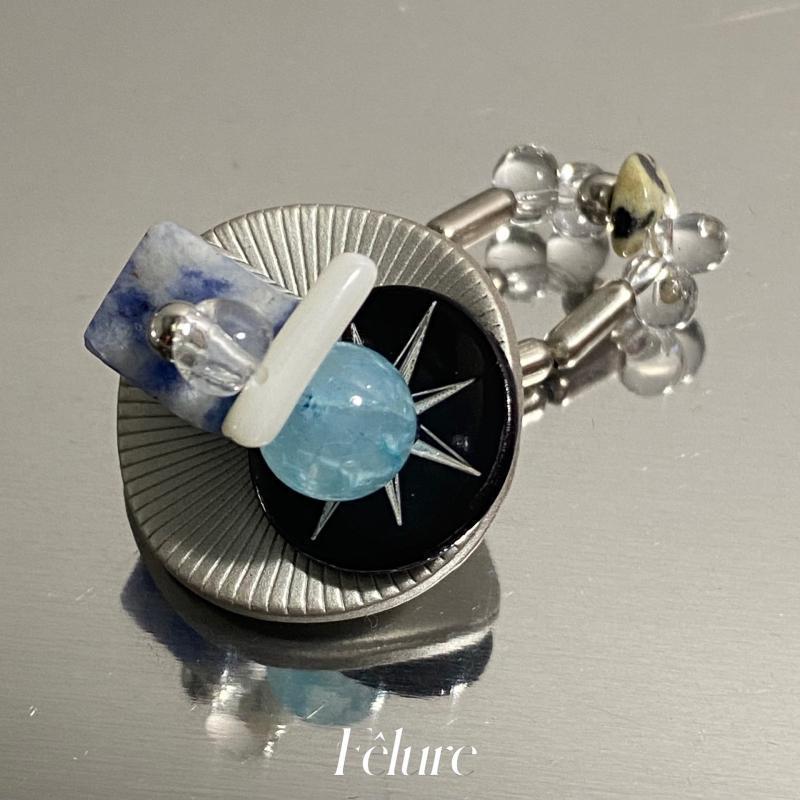 Niche Retro Sweet Colorful Summer Shell Button Elastic Ring
