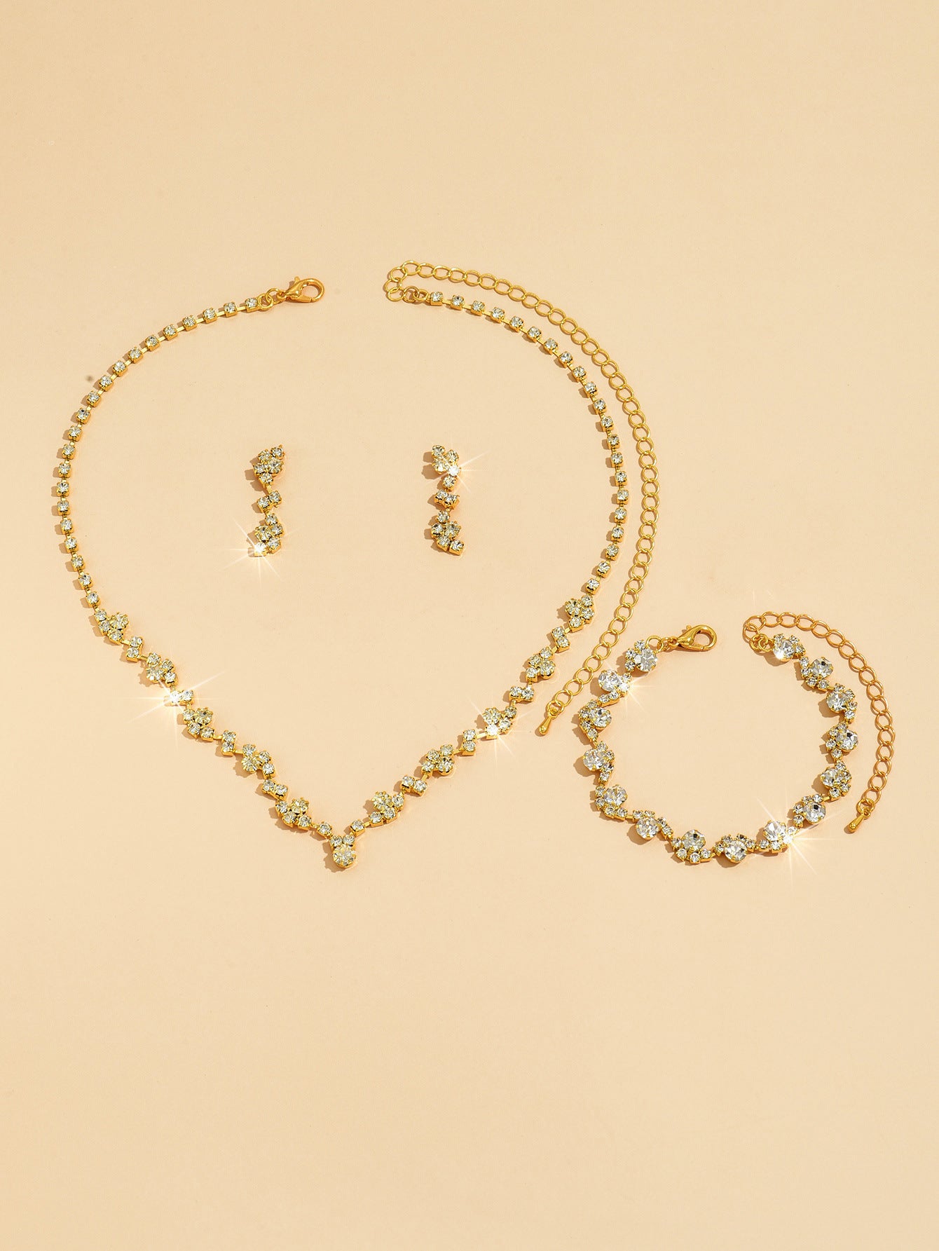 Casual Ear Three-piece Rose Gold Supply Jewelry Set