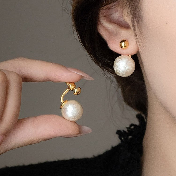 Cold Style Elegance Retro Pearl Exaggerated Stud Earrings