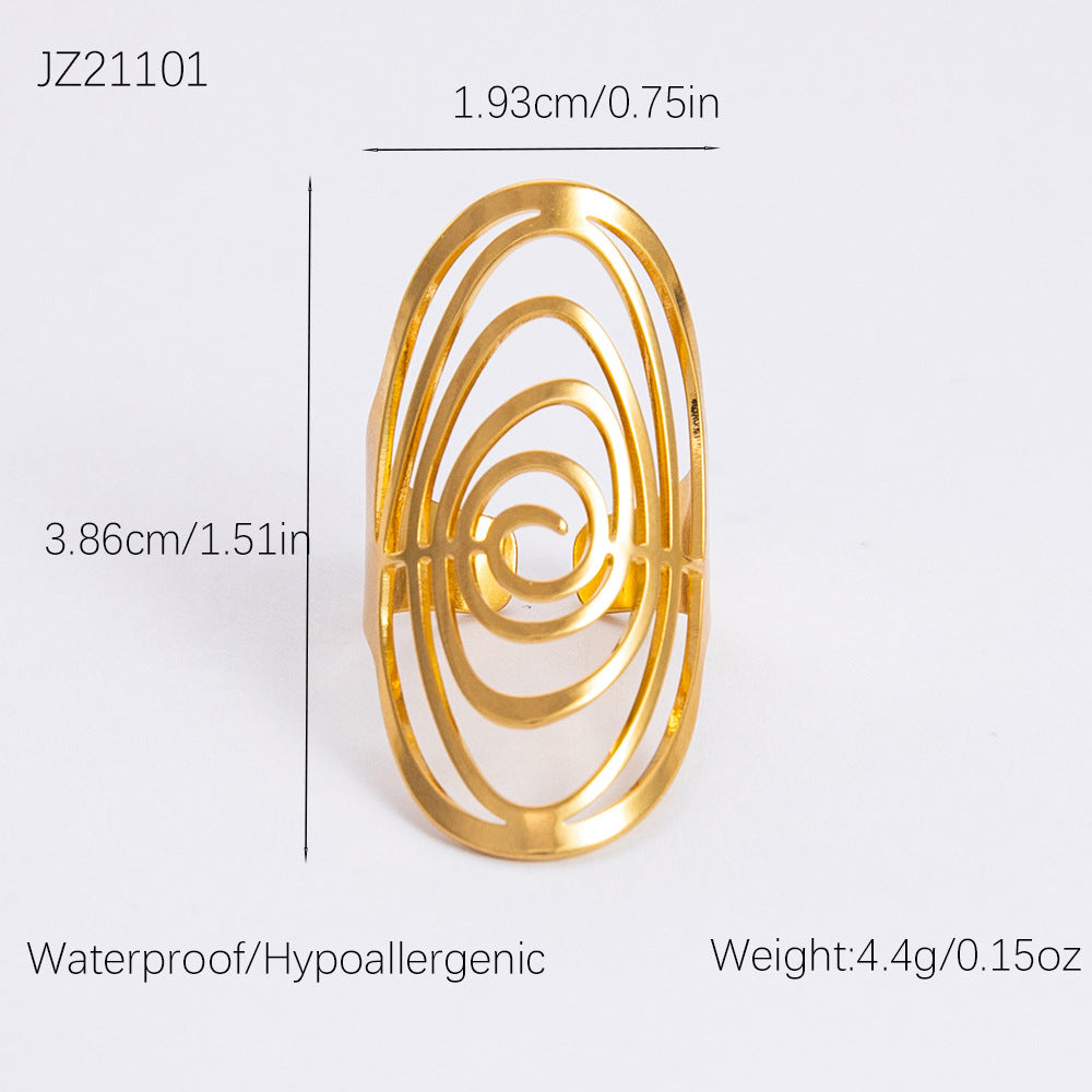 Oval Special Interest Light Luxury Exaggerated High-grade Rings