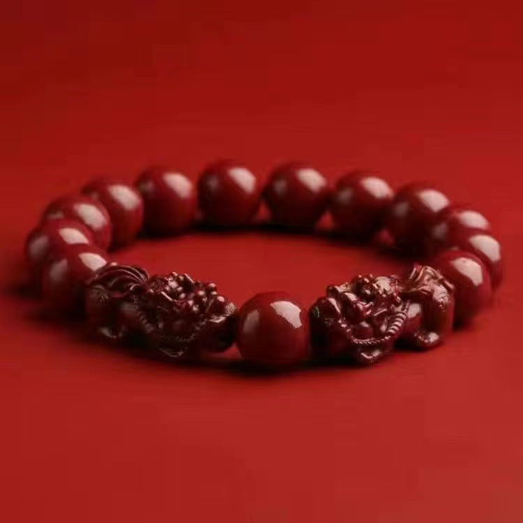 Men's Cinnabar Life Purple Gold Sand Buddha Bracelets