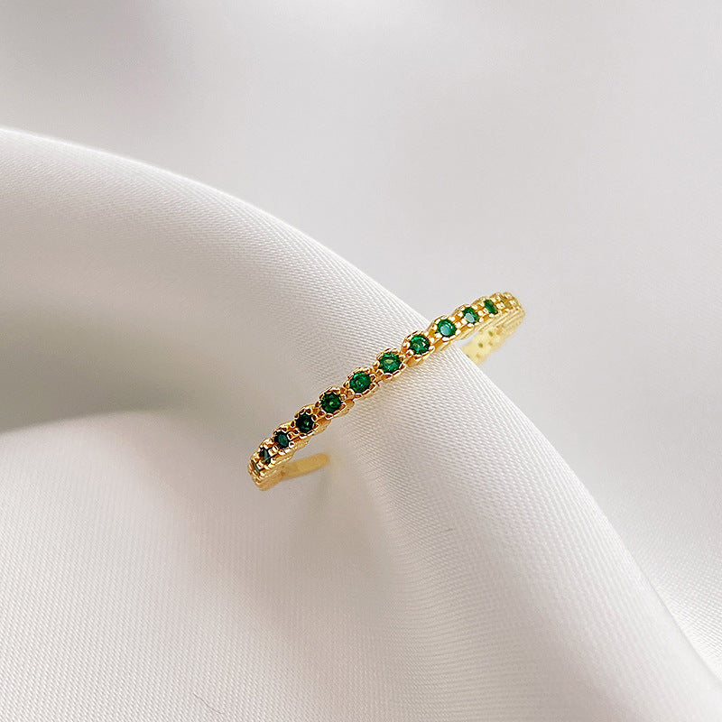 Women's Emerald Row Diamond Niche Design Light Luxury Rings