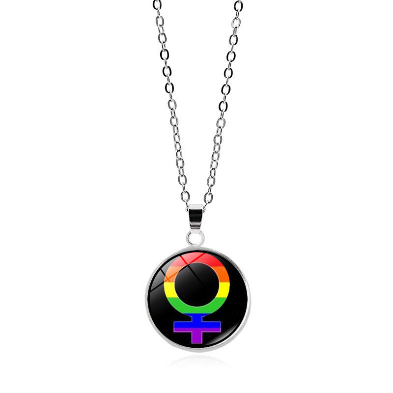 Rainbow Striped Love Female Versatile Gay Necklaces