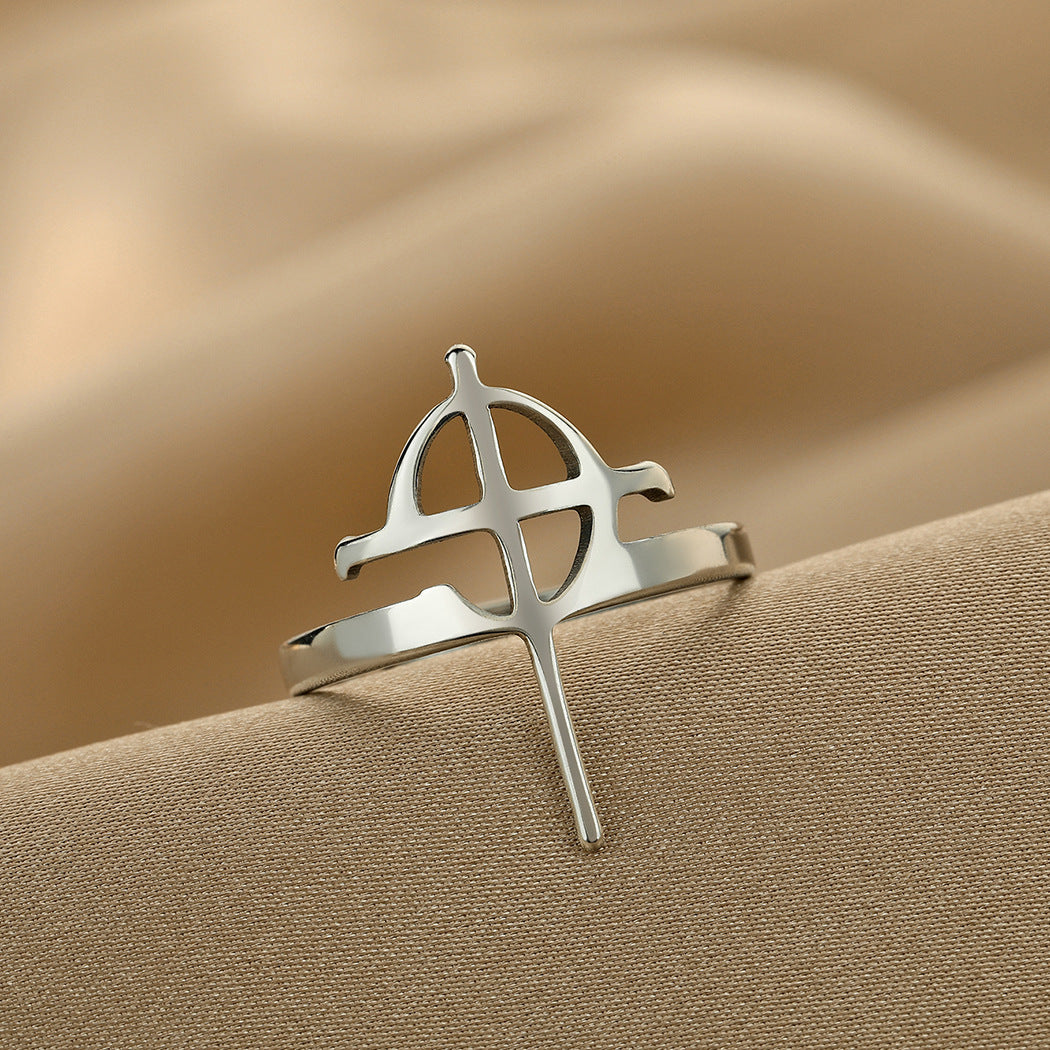 Women's & Men's Stainless Steel Gothic Hip Hop Geometric Cross Rings