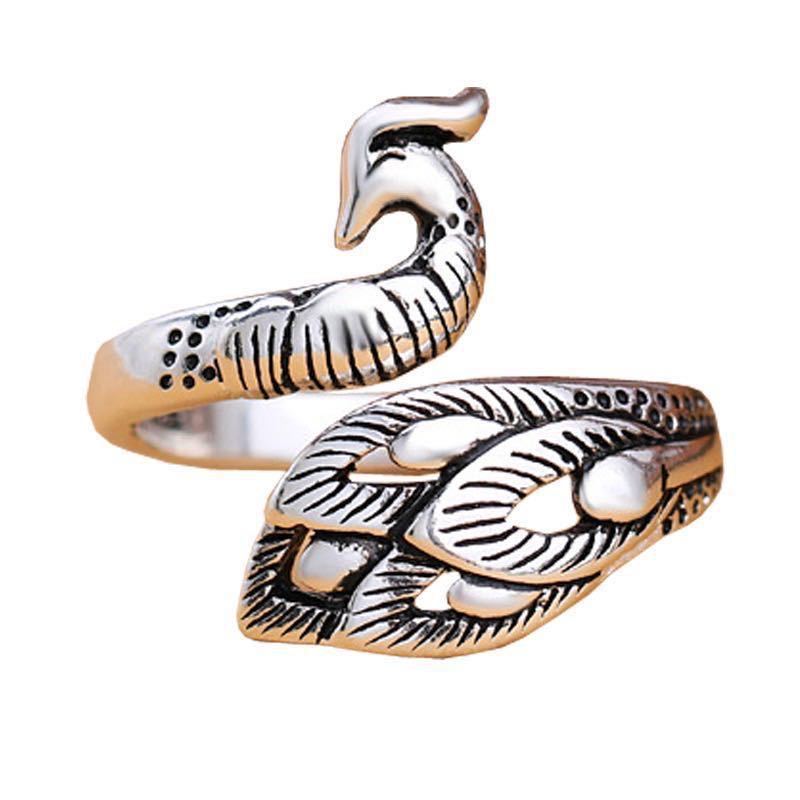 Geometric Cat Open Adjustable Animal Ornament Rings