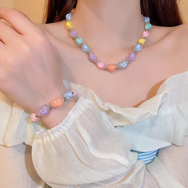 Dopamine Love Color Beaded Sweet Cute Candy Necklaces