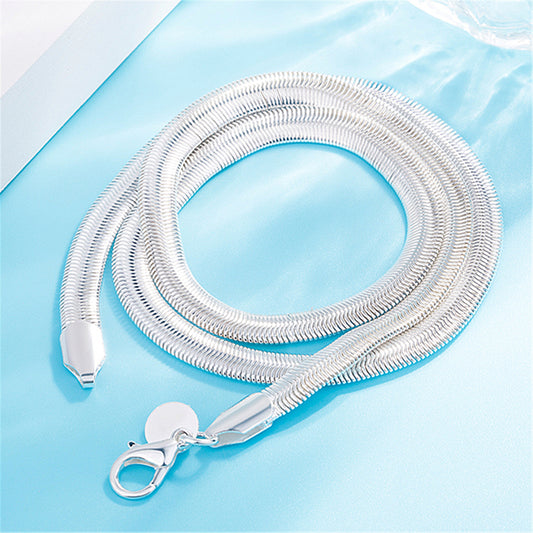 Men's Plated Flat Snake Bone American Wide Necklaces