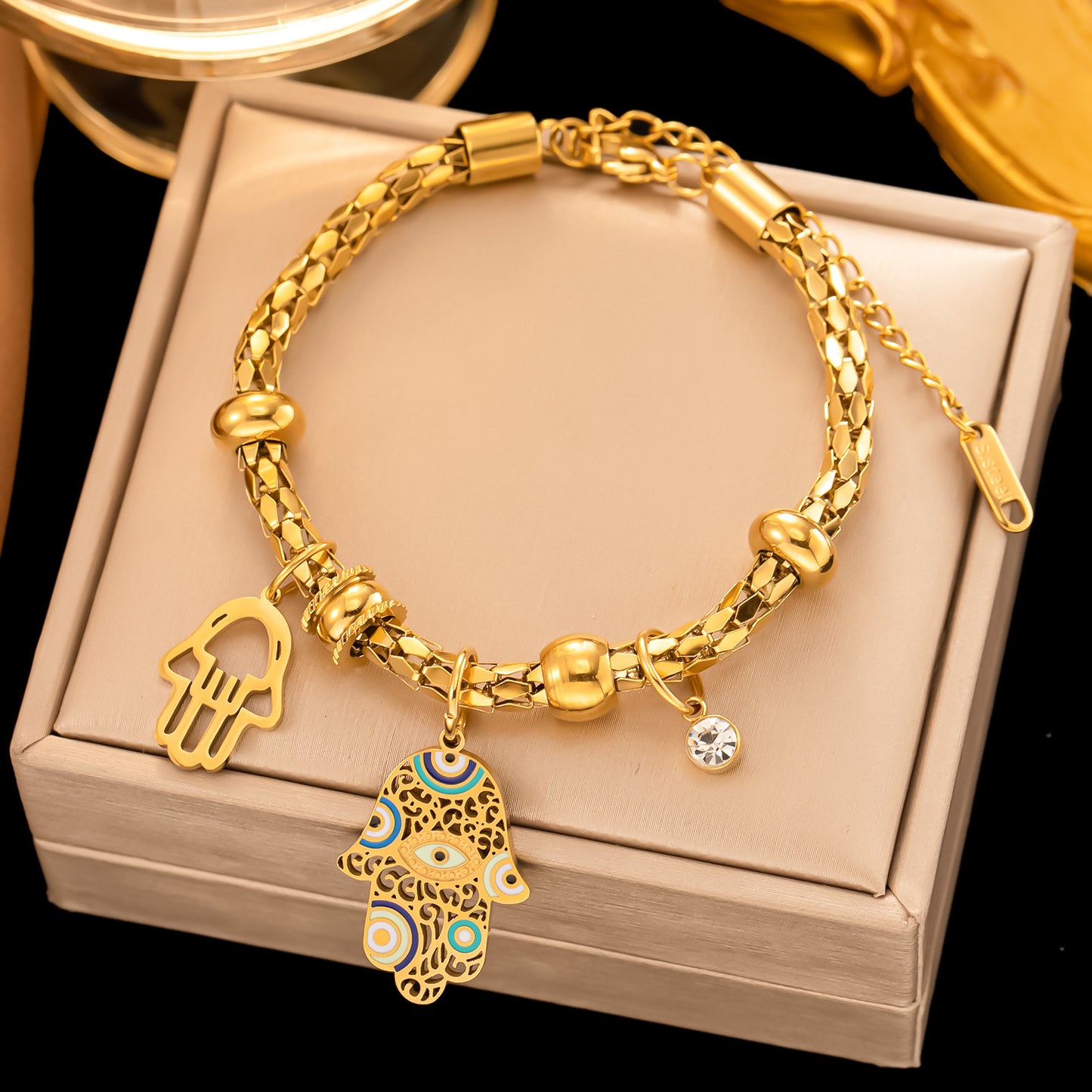 Stainless Steel Female Gold Plated Ornament Bracelets