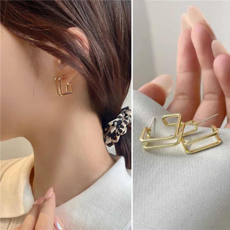 Women's Needle Korean Simple Niche Temperament Personalized Earrings