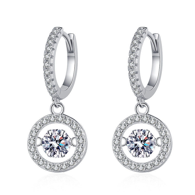 Trendy Smart Sterling Sier Moissanite Color Earrings