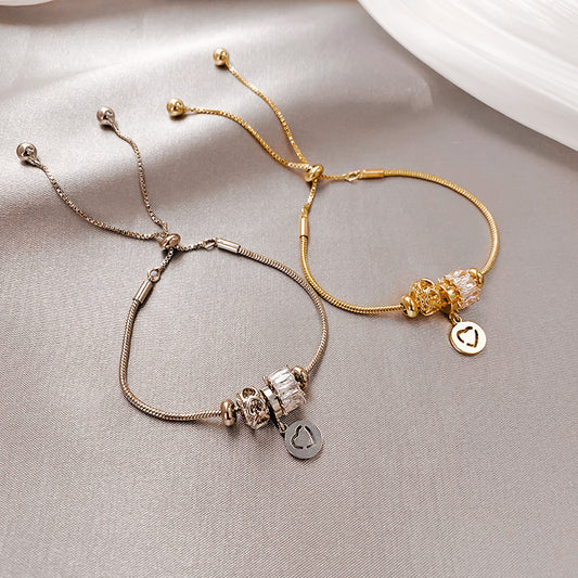 Women's Fashion Diamond Small Waist Heart Simple Bracelets