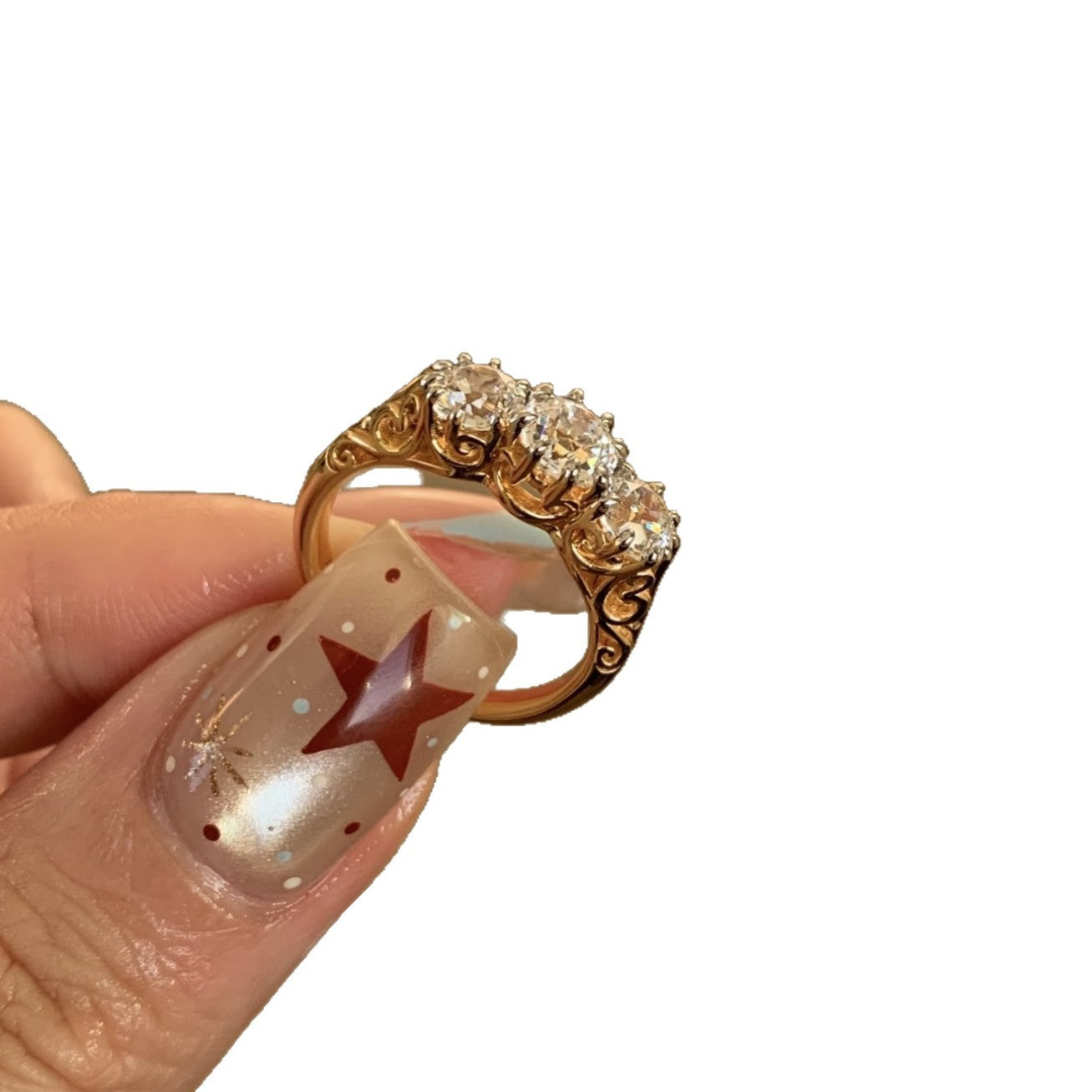 Women's Three Stone For Temperament Entry Lux Niche Ring