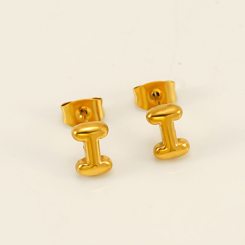 Women's Elegant Titanium Steel Stainless Gold-plated Mini Earrings