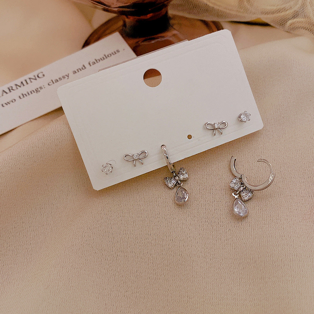 Women's Personalized Set Combination Pairs Small Ear Sier Earrings