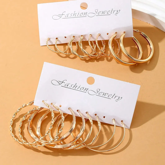Exaggerated Simple Female High Sense Hoop Elegant Texture Road Earrings