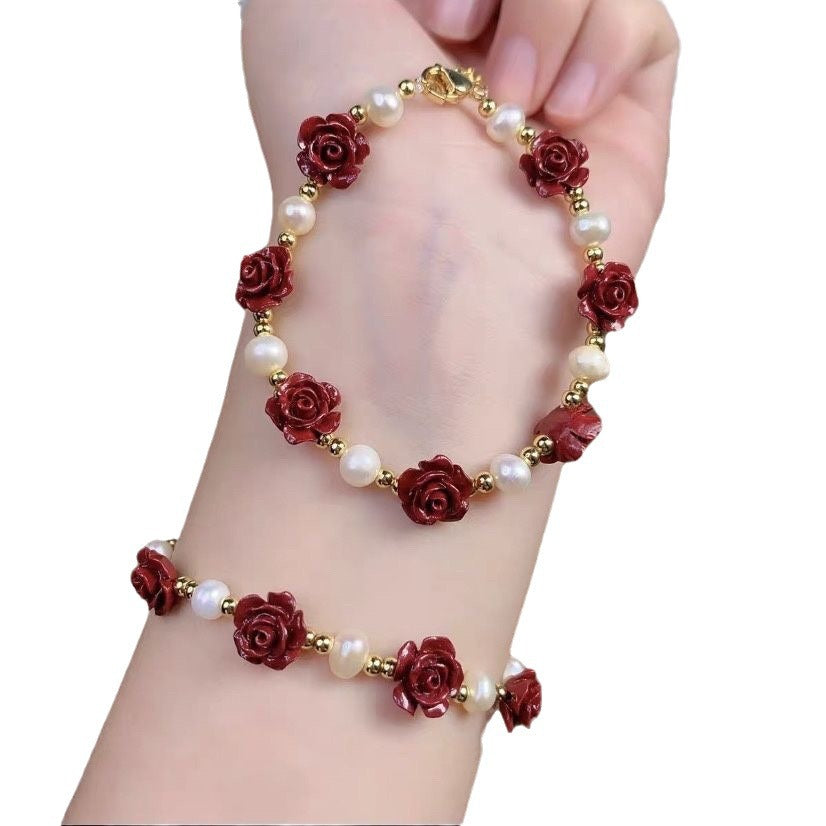 Women's Raw Ore Purple Gold Sand All The Way Flower National Bracelets