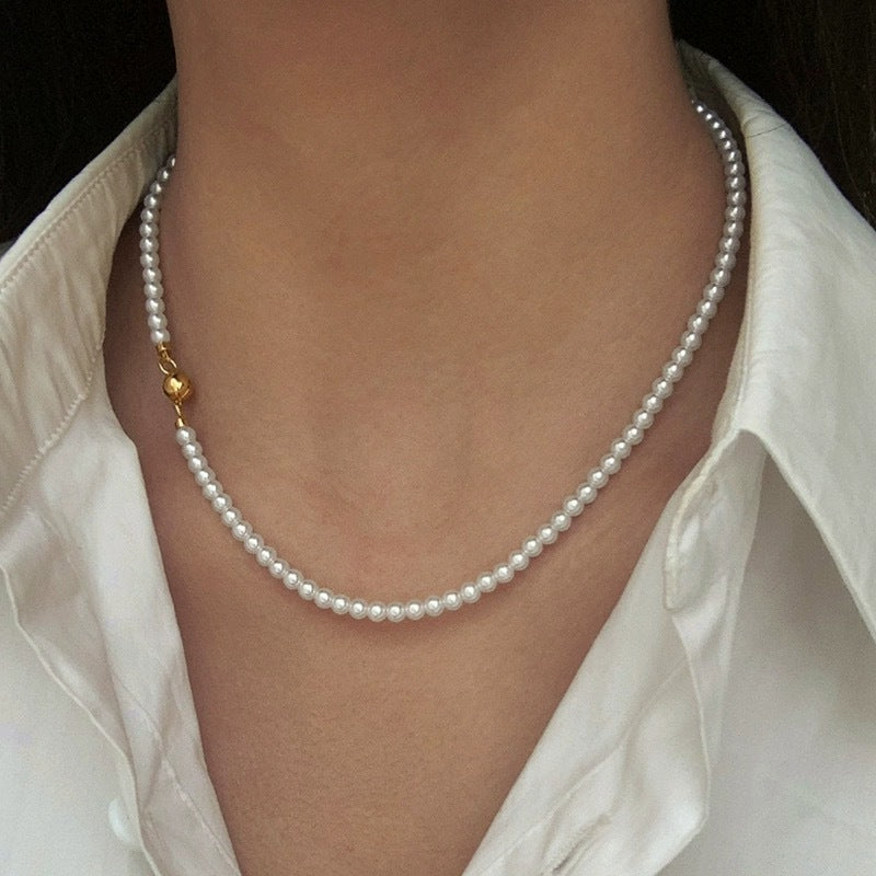 Women's Pearl Sweater Chain High-grade Long Versatile Stacked Necklaces