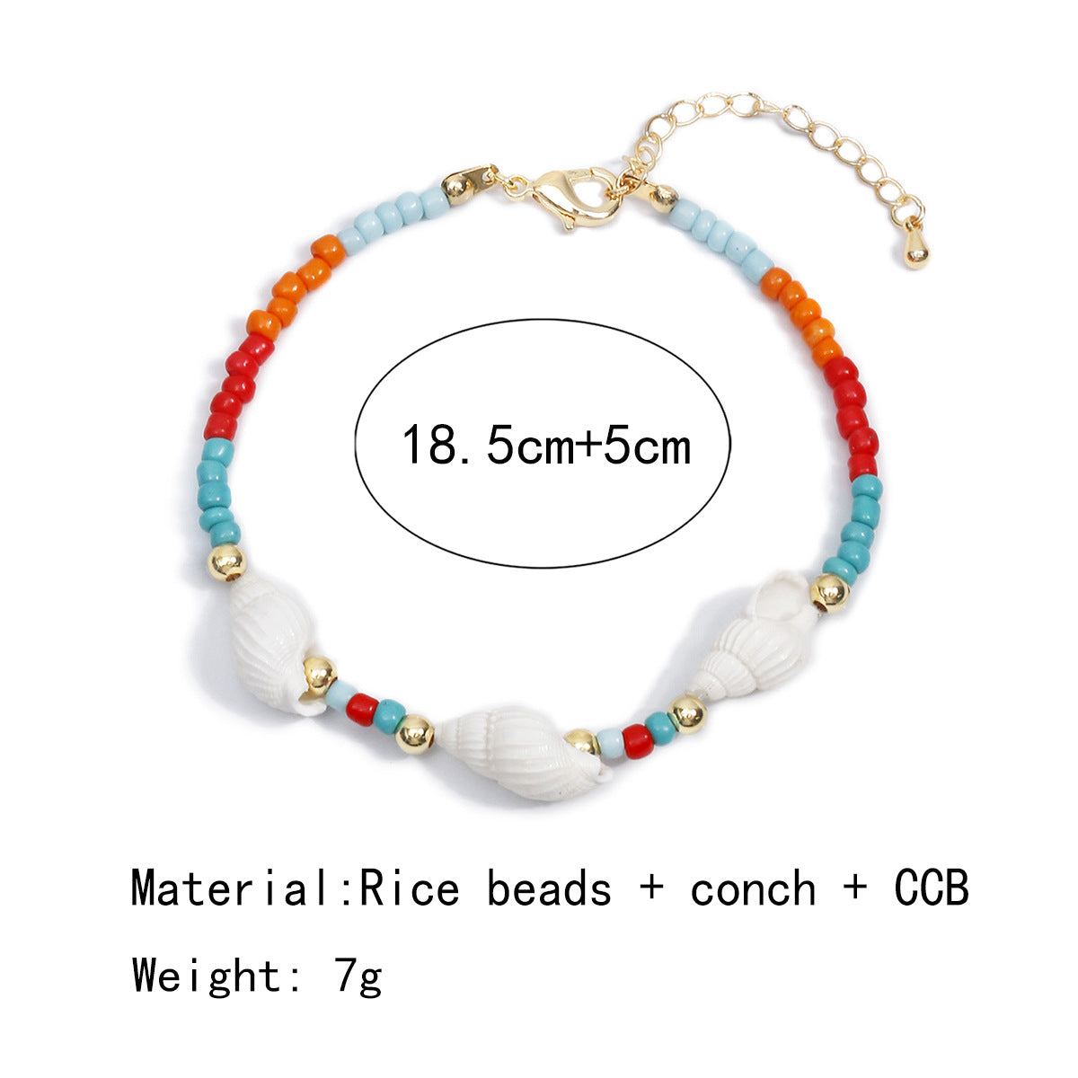 Ornament Colorful Bead Conch Popular Summer Beach Shell Bracelets