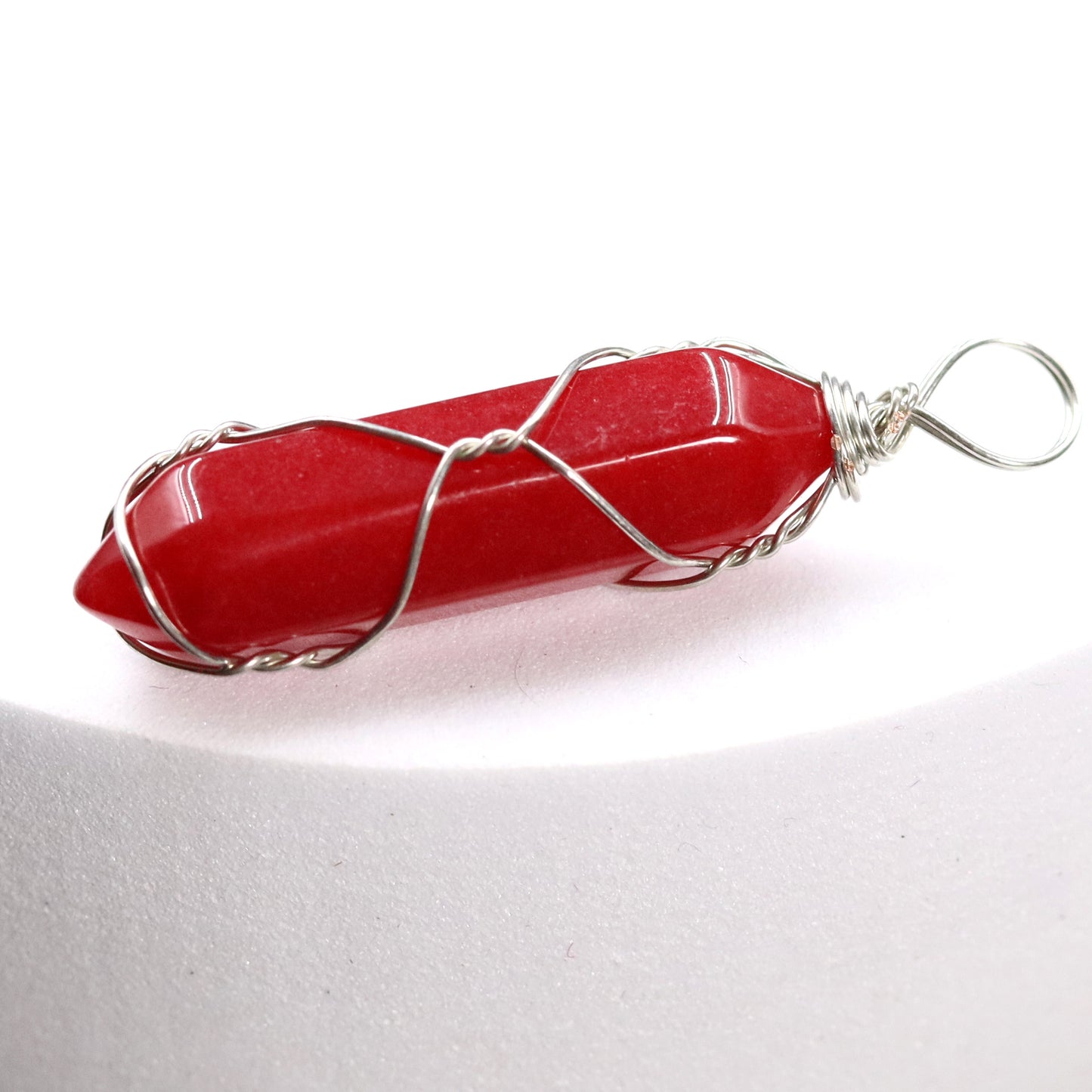 Pink Crystal Winding Hexagon Prism Handmade Pendants