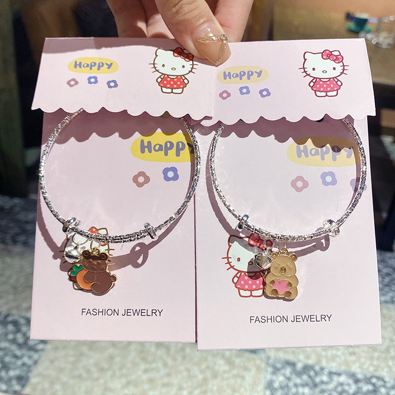 Card Bear Bell Cartoon Cute Small Bracelets