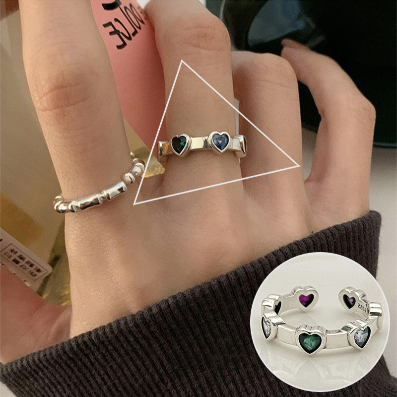 Women's Shaped Retro Stylish Water Drop Texture Rings