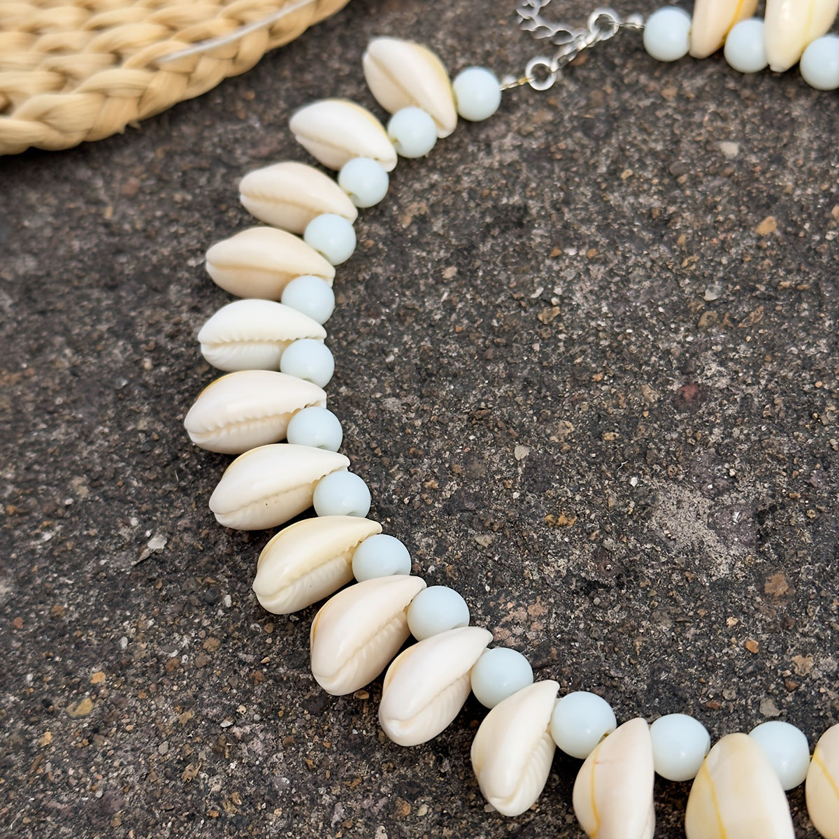 Natural Shell White Acrylic Beads Beach Necklaces