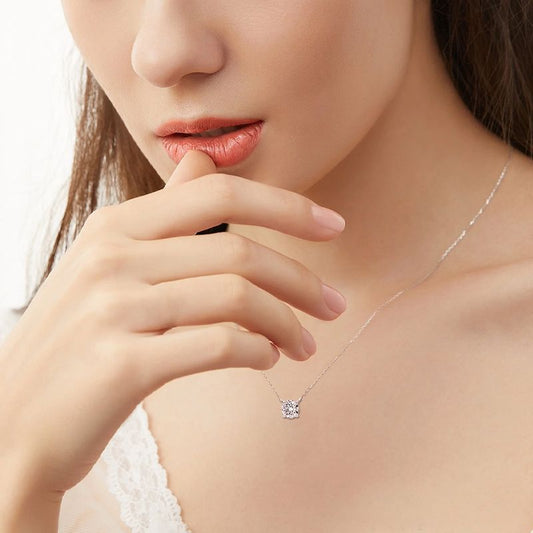 Style Moissanite Sterling Sier Clavicle Chain Necklaces