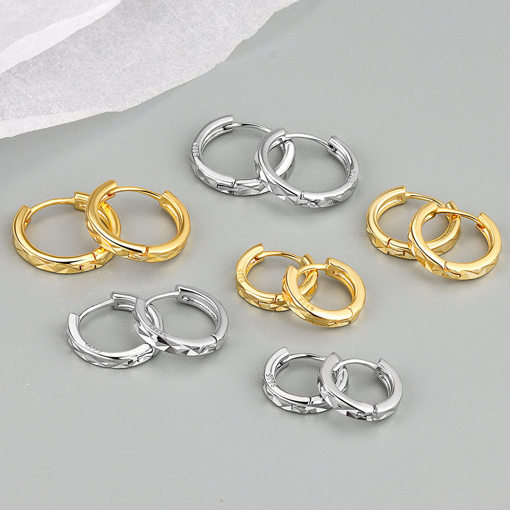 Simple Geometric Diamond Surface Ear Clip Female Niche Design Earrings