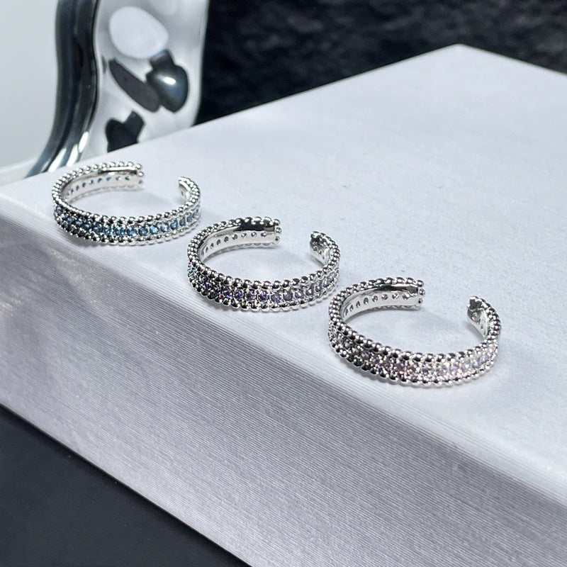 Single Row Simple Textured Stylish Opening Rings