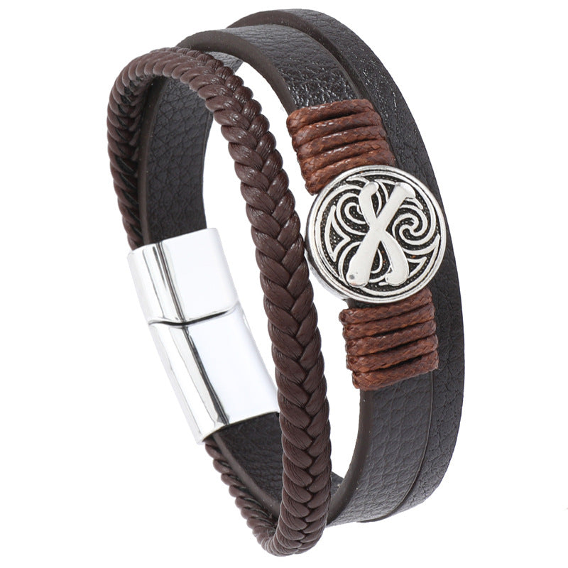 Men's Weaving Simple Trendy Fashion Magnetic Buckle Bracelets