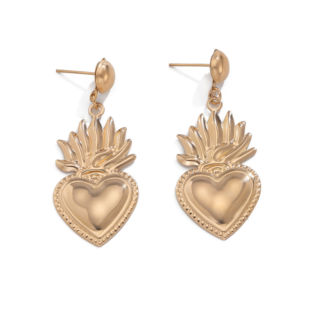 Ornament Wind Flame Peach Heart Personality Earrings