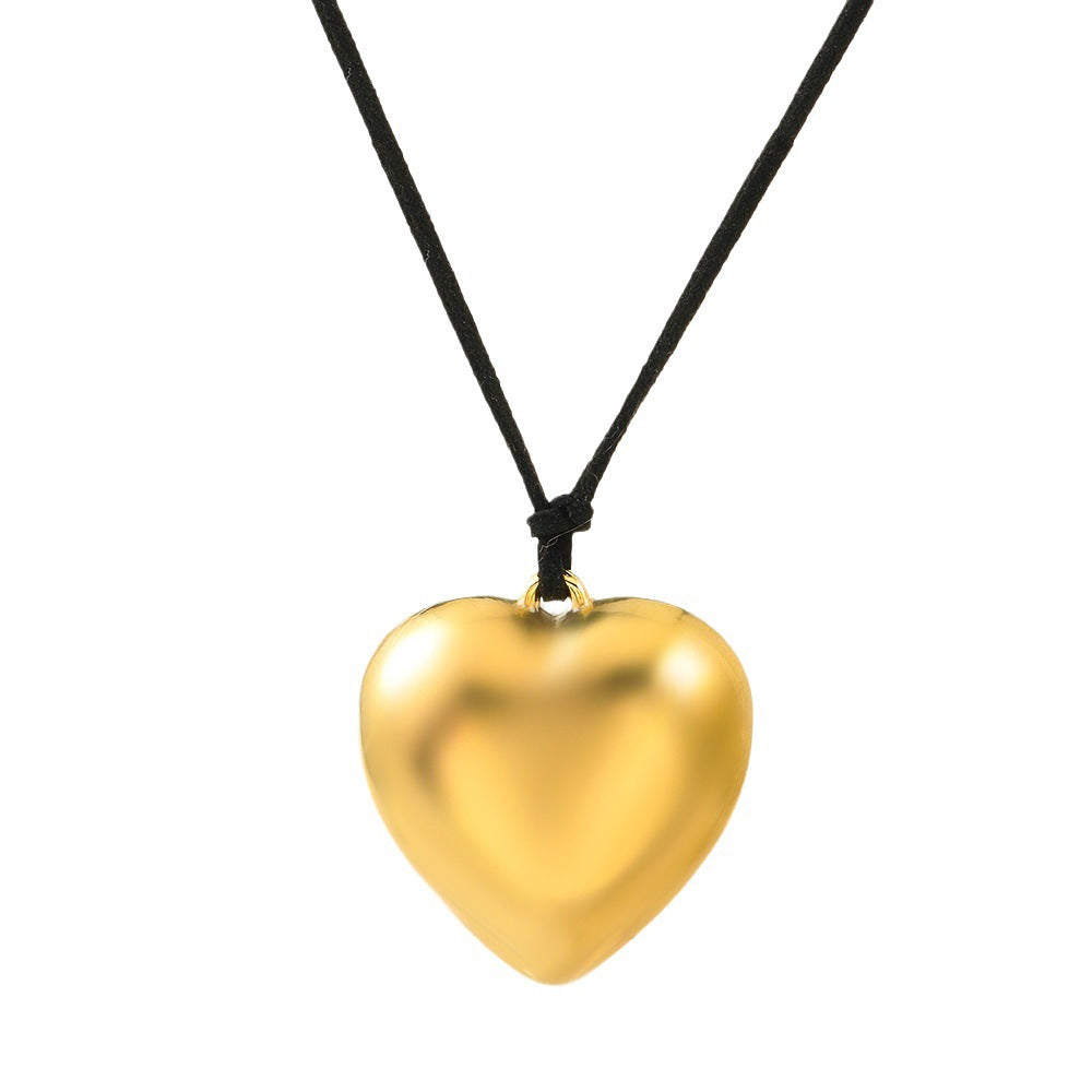 Women's Fashion Large Glossy Three-dimensional Love Thick Necklaces